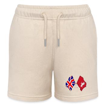 Kent Flag + Great Britain Flag - Kids Organic Sweat Shorts by Stanley/Stella - soft Ecru - Front