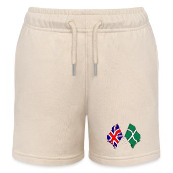 Devon & Great Britain Cross - Kids Organic Sweat Shorts by Stanley/Stella - soft Ecru - Front