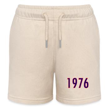 Jahreszahl 1976 Neonstil - Kinder Organic Joggingshorts Mini Bolter von Stanley/Stella - Natur - Vorne