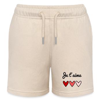 ICH LIEBE DICH. VALENTINSTAG. HERZ. LIEBE. LIEBE - Kinder Organic Joggingshorts Mini Bolter von Stanley/Stella - Natur - Vorne