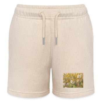 Summer Dandelion Meadow Painting - Kids Organic Sweat Shorts by Stanley/Stella - soft Ecru - Front