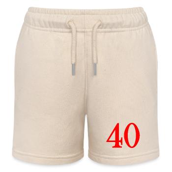 40. 40 YEARS. 40th ANNIVERSARY. 40 YEARS ANNIVERSARY. - Kids Organic Sweat Shorts by Stanley/Stella - soft Ecru - Front