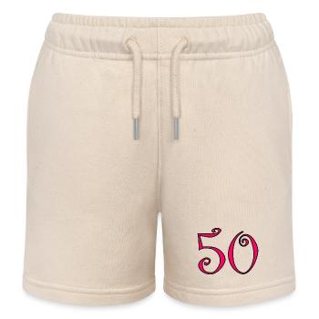 50. 50 YEARS. 50th ANNIVERSARY. 50 YEARS ANNIVERSARY. - Kids Organic Sweat Shorts by Stanley/Stella - soft Ecru - Front