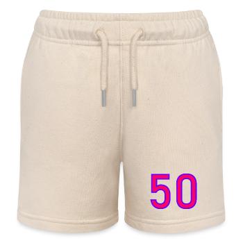 50. 50 YEARS. 50th ANNIVERSARY. 50 YEARS ANNIVERSARY. - Kids Organic Sweat Shorts by Stanley/Stella - soft Ecru - Front