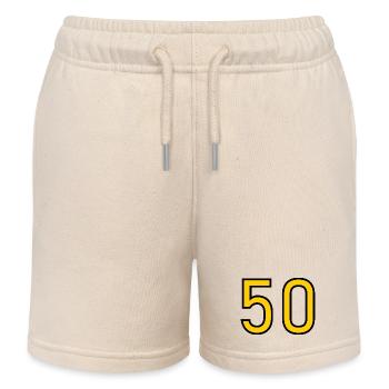 50. 50 YEARS. 50th ANNIVERSARY. 50 YEARS ANNIVERSARY. - Kids Organic Sweat Shorts by Stanley/Stella - soft Ecru - Front