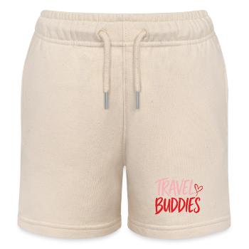 Travel Buddies - Kids Organic Sweat Shorts by Stanley/Stella - soft Ecru - Front