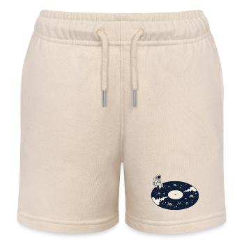 Kosmische Vinyl-Astronauten-Weltraummusik - Kinder Organic Joggingshorts Mini Bolter von Stanley/Stella - Natur - Vorne