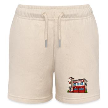 Feuerwache Cartoon  - Kinder Organic Joggingshorts Mini Bolter von Stanley/Stella - Natur - Vorne