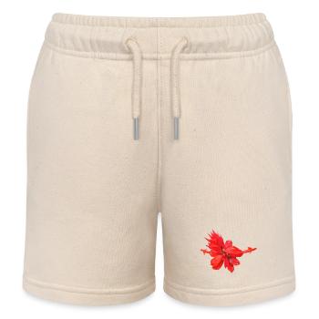 Vibrant_Scarlet_Sage_Red_Salvia_Flower_Art - Short de jogging enfant bio Stanley/Stella - écru doux - Devant