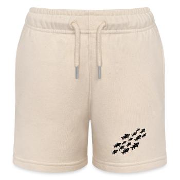 Groups Swimming Fishes - Kids Organic Sweat Shorts by Stanley/Stella - soft Ecru - Front