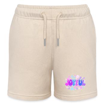 Bright joy in splash pop - Kids Organic Sweat Shorts by Stanley/Stella - soft Ecru - Front