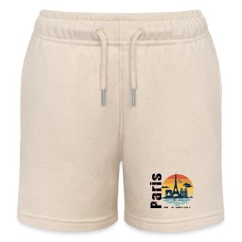 Paris Skyline Vintage Frankreich - Kinder Organic Joggingshorts Mini Bolter von Stanley/Stella - Natur - Vorne