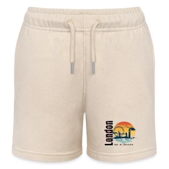Vintage_London_Skyline_Retro_Sunset_Edition - Kids Organic Sweat Shorts by Stanley/Stella - soft Ecru - Front