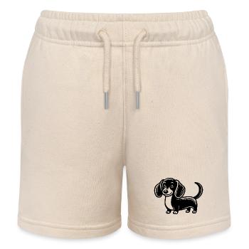 Dachshund - Kids Organic Sweat Shorts by Stanley/Stella - soft Ecru - Front