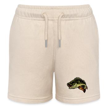Perch Fishing Fish Illustration - Kids Organic Sweat Shorts by Stanley/Stella - soft Ecru - Front