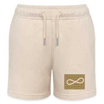 Motif Léopard Infini - Short de jogging enfant bio Stanley/Stella - écru doux - Devant