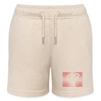 Red Dot Heart Contour - Kids Organic Sweat Shorts by Stanley/Stella - soft Ecru - Front