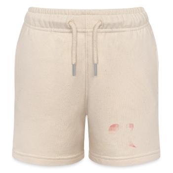 Design du cœur en forme de dote à point rouge - Short de jogging enfant bio Stanley/Stella - écru doux - Devant