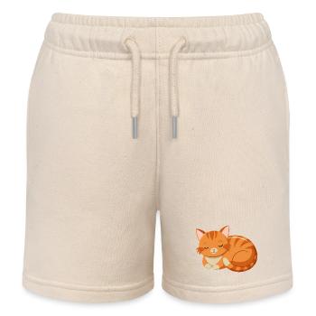 Süße schlafende Katze - Kinder Organic Joggingshorts Mini Bolter von Stanley/Stella - Natur - Vorne