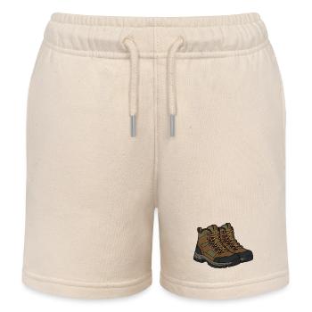 Hiking boots outdoor illustration - Kids Organic Sweat Shorts by Stanley/Stella - soft Ecru - Front