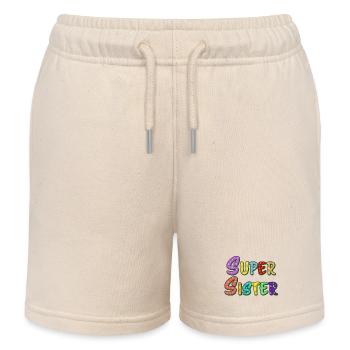 Lettrage Super Sister pour la meilleure sœur - Short de jogging enfant bio Stanley/Stella - écru doux - Devant