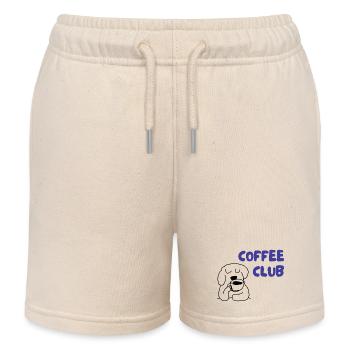 Kaffee Club Hund Illustration - Kinder Organic Joggingshorts Mini Bolter von Stanley/Stella - Natur - Vorne