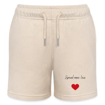 Spread more love - Kids Organic Sweat Shorts by Stanley/Stella - soft Ecru - Front