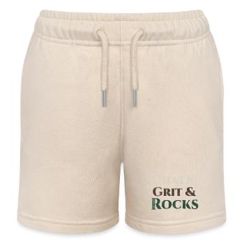 Chalk Grit & Rocks Motif - Kids Organic Sweat Shorts by Stanley/Stella - soft Ecru - Front
