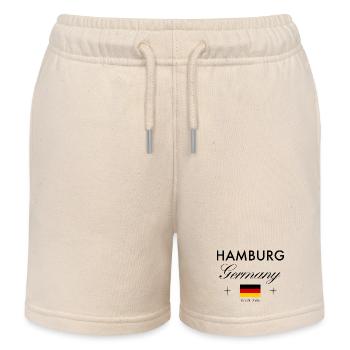 Hamburg Germany Coordinates Travel Souvenir - Kids Organic Sweat Shorts by Stanley/Stella - soft Ecru - Front