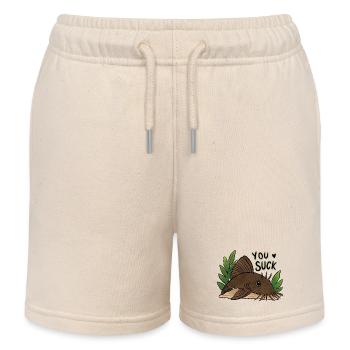 Plecko Meme Du bist schlecht - Kinder Organic Joggingshorts Mini Bolter von Stanley/Stella - Natur - Vorne