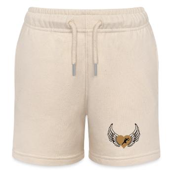 Jogger Herz Flügel - Kinder Organic Joggingshorts Mini Bolter von Stanley/Stella - Natur - Vorne