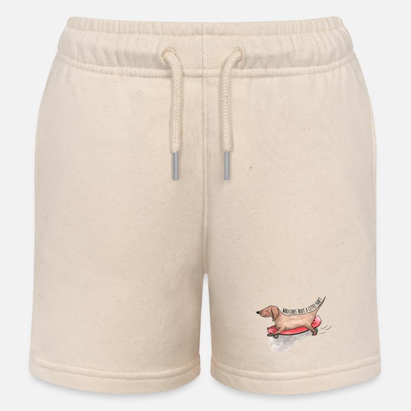 Dackel Longboard Hunde Schläfchen - Kinder Organic Joggingshorts Mini Bolter von Stanley/Stella - Natur