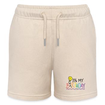 Buntes und festliches Design zum 1. Jahrestag - Kinder Organic Joggingshorts Mini Bolter von Stanley/Stella - Natur - Vorne