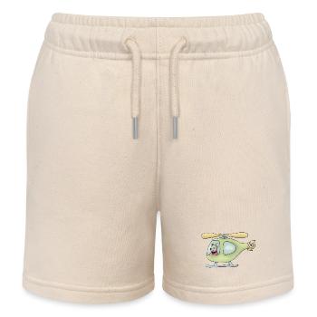 Maus im Hubschrauber - Kinder Organic Joggingshorts Mini Bolter von Stanley/Stella - Natur - Vorne