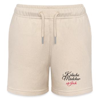 Kölsche Mädcher op Jöck Mädchen aus Köln unterwegs - Kinder Organic Joggingshorts Mini Bolter von Stanley/Stella - Natur - Vorne