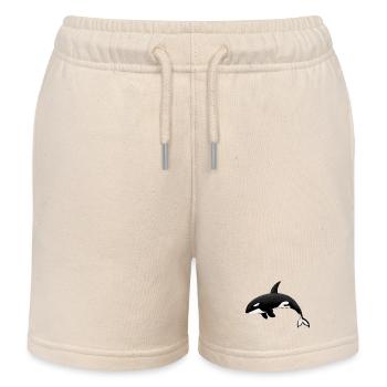 Orca Killer Whale Killer Whale Orka - Kids Organic Sweat Shorts by Stanley/Stella - soft Ecru - Front