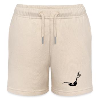 Cook cook. Funny spoon. Cooking spoon soups - Kids Organic Sweat Shorts by Stanley/Stella - soft Ecru - Front
