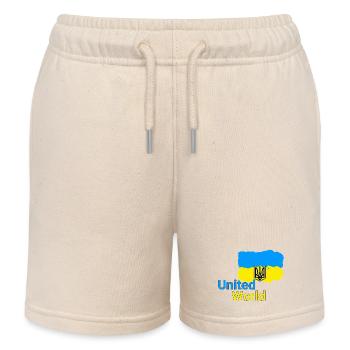 United World - Ukraine - Kids Organic Sweat Shorts by Stanley/Stella - soft Ecru - Front
