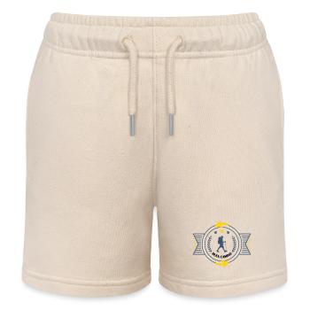 Santiago de Compostela Vintage Badge - Kids Organic Sweat Shorts by Stanley/Stella - soft Ecru - Front