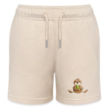 Paresseux Et Grenouille Amitié Frisson - Short de jogging enfant bio Stanley/Stella - écru doux - Devant