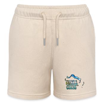 Watercolor Map of Turks and Caicos - Kids Organic Sweat Shorts by Stanley/Stella - soft Ecru - Front
