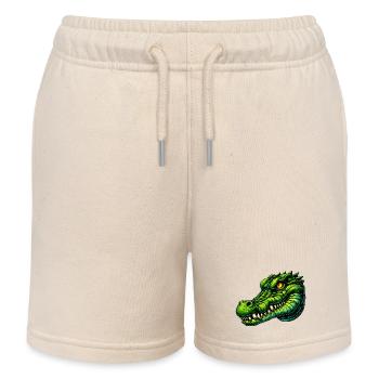 Alligator Crocodile - Kids Organic Sweat Shorts by Stanley/Stella - soft Ecru - Front