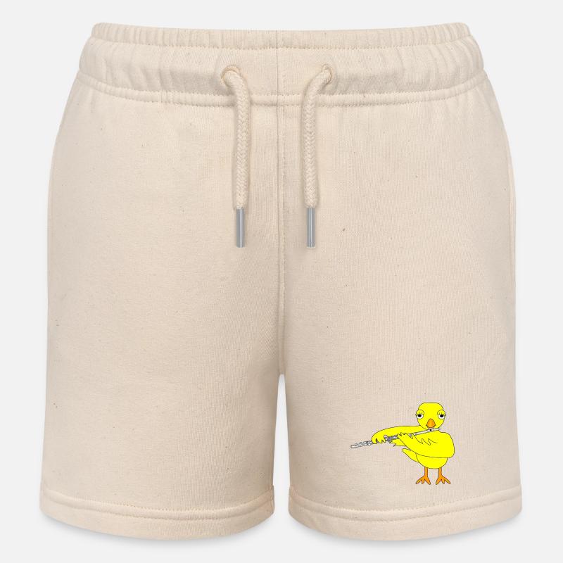 Flûte poussin - Short de jogging enfant bio Stanley/Stella - écru doux