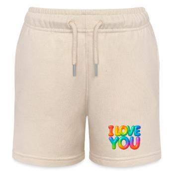 I love you - Kinder Organic Joggingshorts Mini Bolter von Stanley/Stella - Natur - Vorne