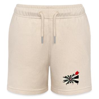 Dartscheibe im Graffiti-Stil mit Treffer - Kinder Organic Joggingshorts Mini Bolter von Stanley/Stella - Natur - Vorne