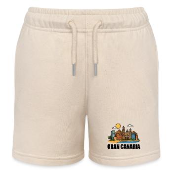 Colorful cityscape of Gran Canaria - Kids Organic Sweat Shorts by Stanley/Stella - soft Ecru - Front