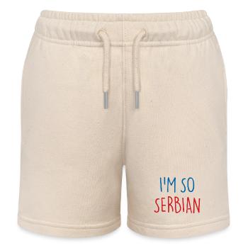 Je suis tellement serbe Serbie Serbie - Short de jogging enfant bio Stanley/Stella - écru doux - Devant