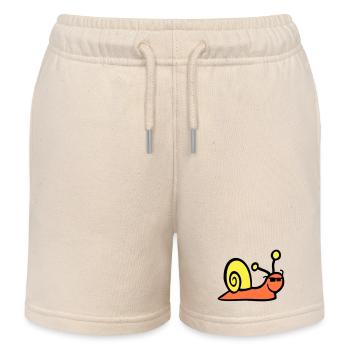 Schnecke Sonnenbrille niedlich süß glücklich Cool - Kinder Organic Joggingshorts Mini Bolter von Stanley/Stella - Natur - Vorne