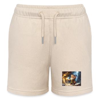 Crystal Gnome Cave Spark - Kids Organic Sweat Shorts by Stanley/Stella - soft Ecru - Front