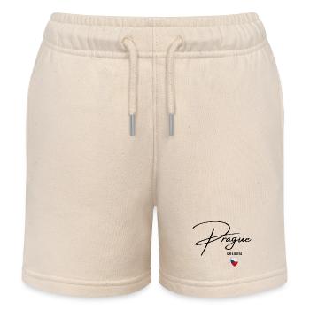 Design élégant Prague, j’adore Prague - Short de jogging enfant bio Stanley/Stella - écru doux - Devant